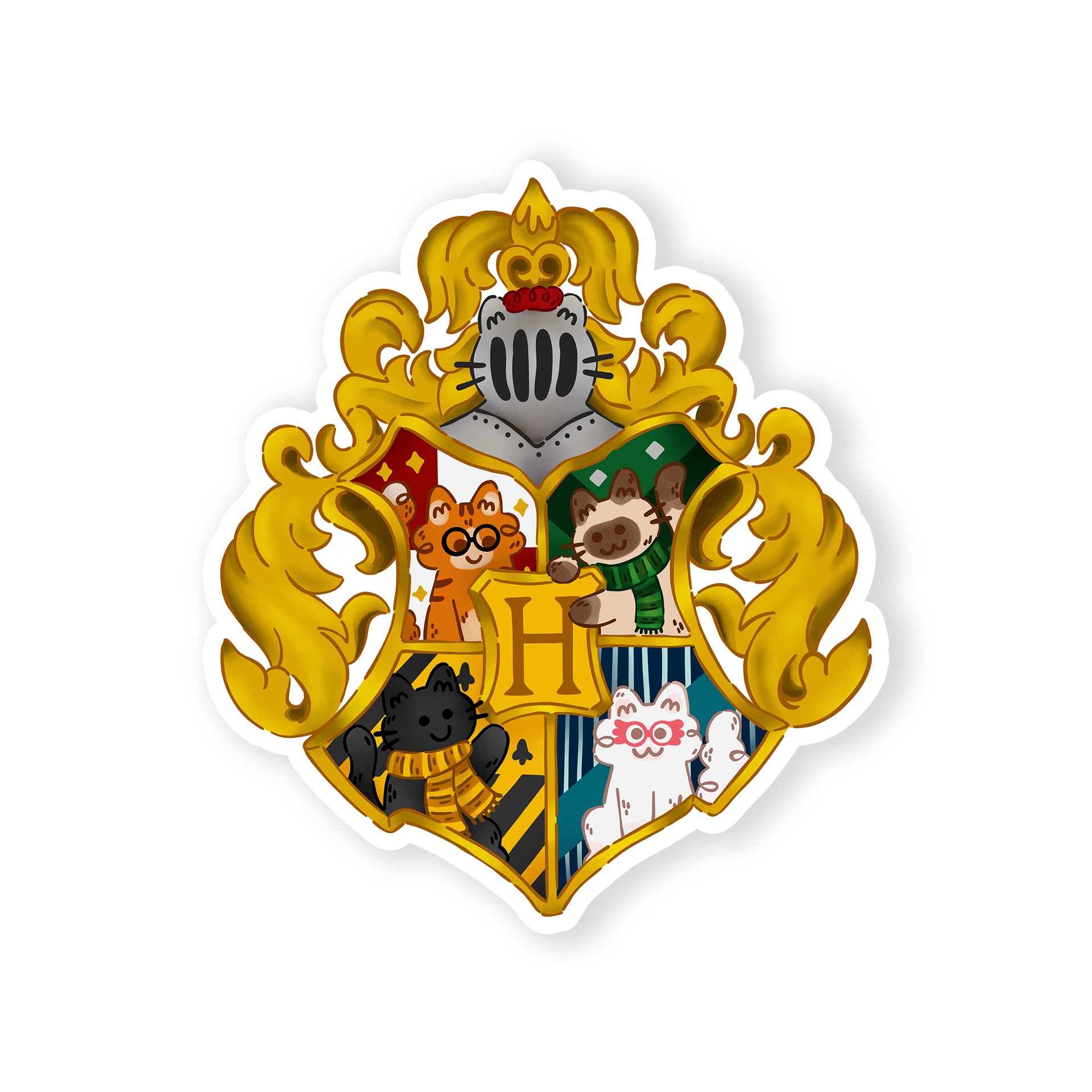 Cwest Sticker Wizard Crest Sticker | Weatherproof, Dishwasher Safe, Vinyl Cat Sticker ...